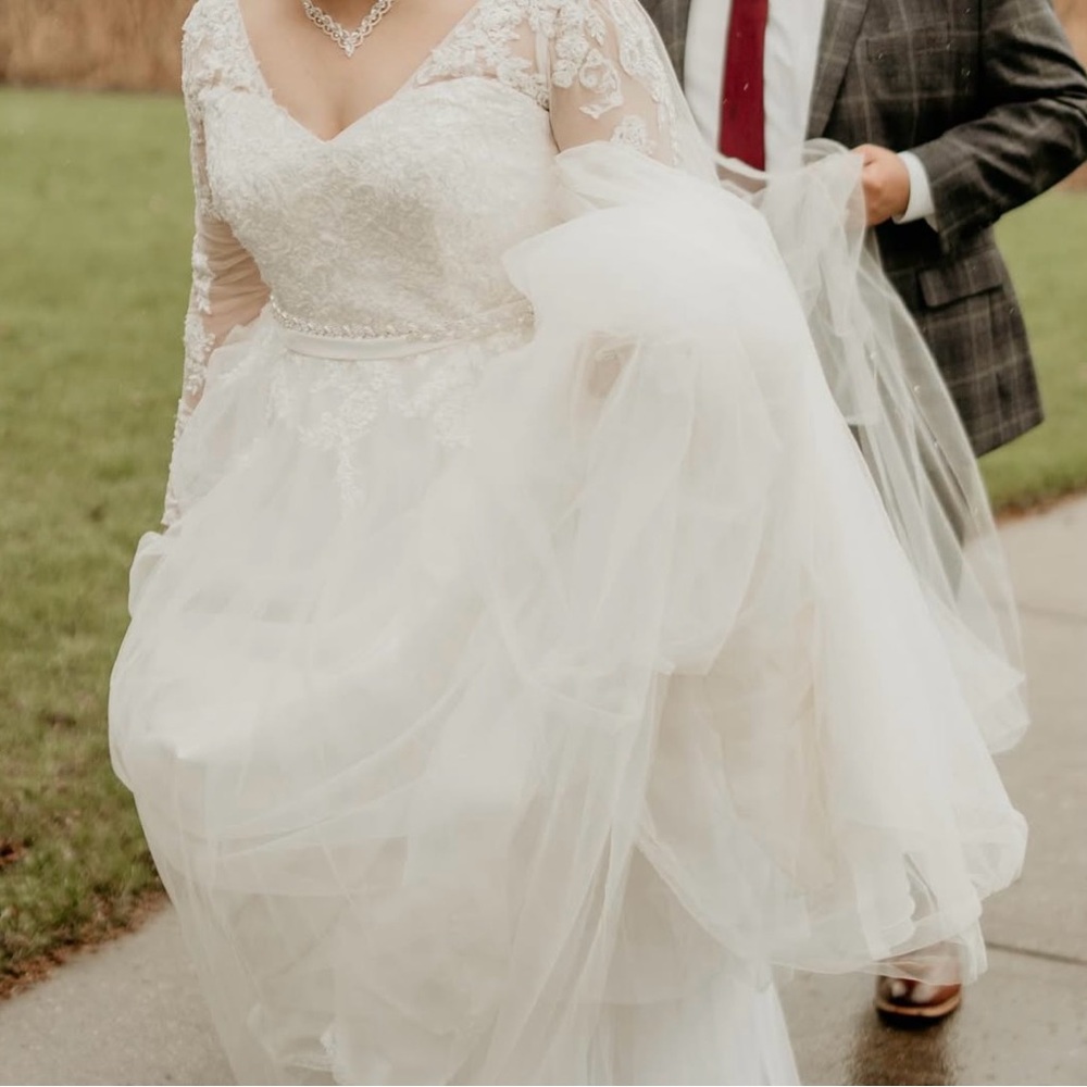 Lace Sleeve Wedding Dress David’s Bridal